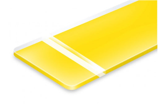 Reverse Matte Yellow/ Clear Acrylic